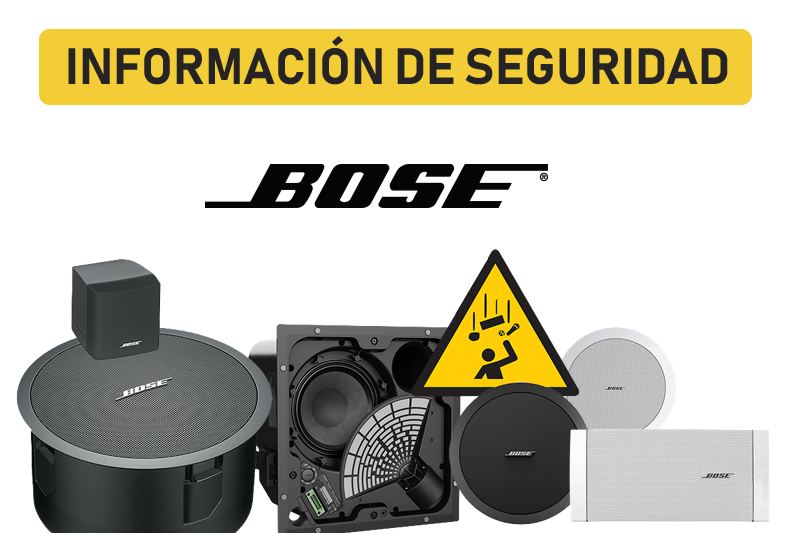 BOSE: Aviso de retiro de altavoces y de instalación del cable de seguridad BOSE: Aviso de retiro de altavoces y de instalación del cable de seguridad